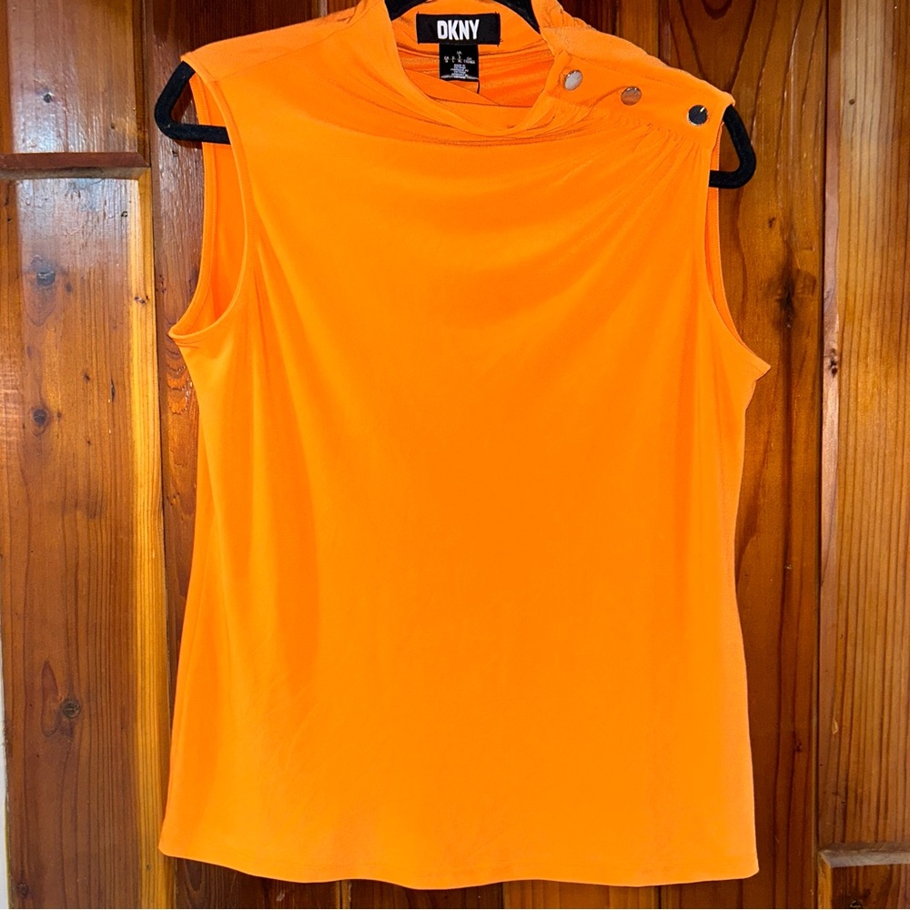 NWT DKNY orange sleeveless top Large
